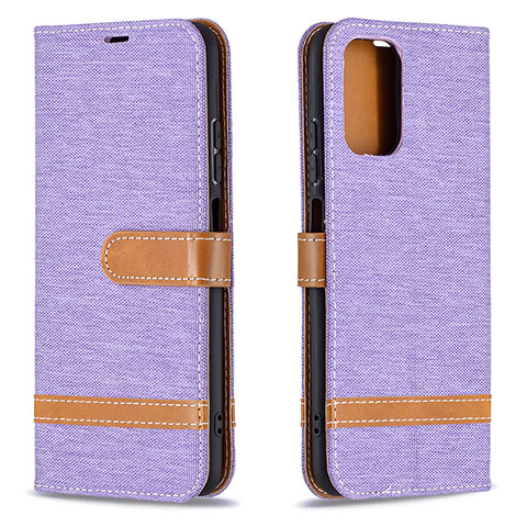 Coque Portefeuille Livre Cuir Etui Clapet B16F pour Xiaomi Poco M5S Violet Clair