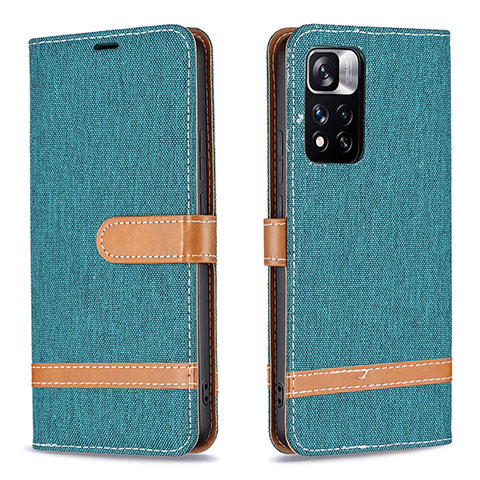 Coque Portefeuille Livre Cuir Etui Clapet B16F pour Xiaomi Poco X4 NFC Vert