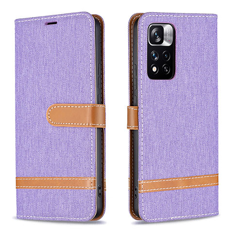 Coque Portefeuille Livre Cuir Etui Clapet B16F pour Xiaomi Poco X4 NFC Violet Clair