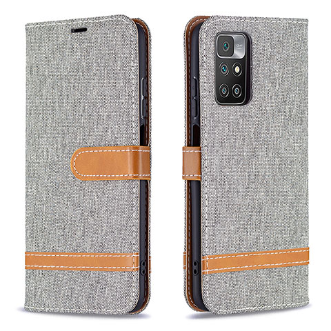 Coque Portefeuille Livre Cuir Etui Clapet B16F pour Xiaomi Redmi 10 (2022) Gris