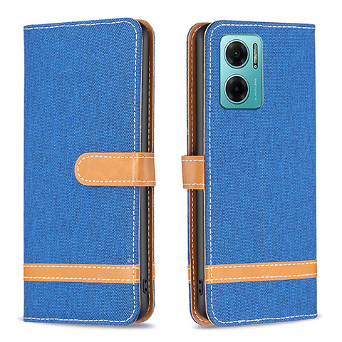 Coque Portefeuille Livre Cuir Etui Clapet B16F pour Xiaomi Redmi 10 5G Bleu