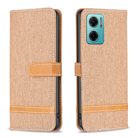 Coque Portefeuille Livre Cuir Etui Clapet B16F pour Xiaomi Redmi 10 5G Or