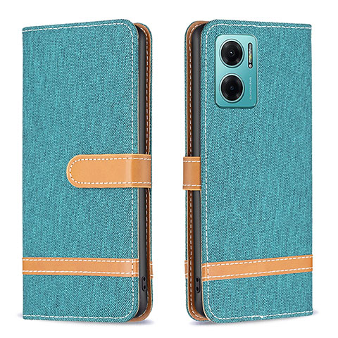 Coque Portefeuille Livre Cuir Etui Clapet B16F pour Xiaomi Redmi 10 5G Vert