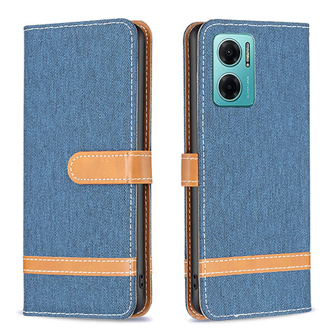 Coque Portefeuille Livre Cuir Etui Clapet B16F pour Xiaomi Redmi 10 Prime Plus 5G Bleu Royal