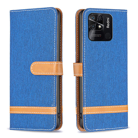 Coque Portefeuille Livre Cuir Etui Clapet B16F pour Xiaomi Redmi 10C 4G Bleu