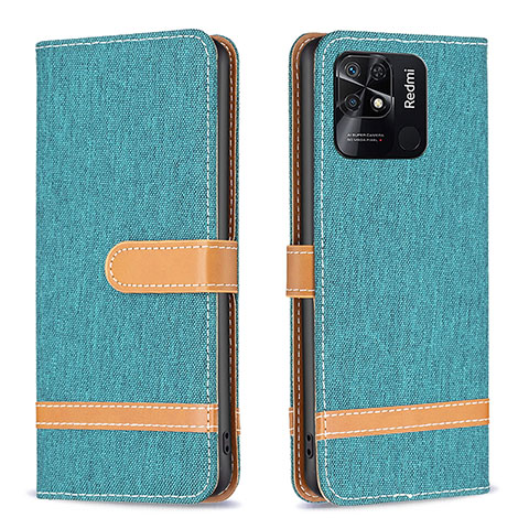 Coque Portefeuille Livre Cuir Etui Clapet B16F pour Xiaomi Redmi 10C 4G Vert