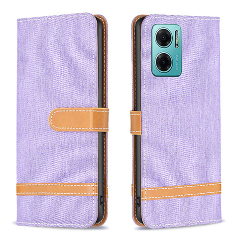 Coque Portefeuille Livre Cuir Etui Clapet B16F pour Xiaomi Redmi 11 Prime 5G Violet Clair