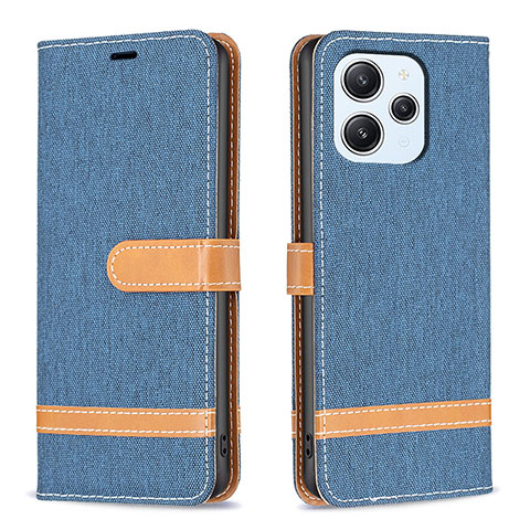 Coque Portefeuille Livre Cuir Etui Clapet B16F pour Xiaomi Redmi 12 4G Bleu Ciel