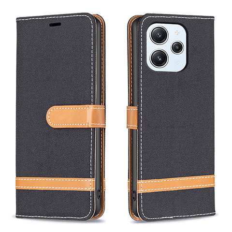 Coque Portefeuille Livre Cuir Etui Clapet B16F pour Xiaomi Redmi 12 4G Noir