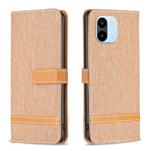 Coque Portefeuille Livre Cuir Etui Clapet B16F pour Xiaomi Redmi A2 Or