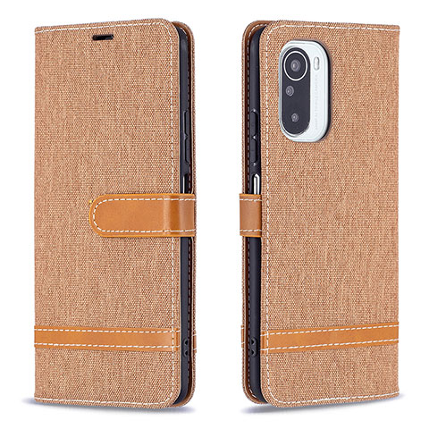 Coque Portefeuille Livre Cuir Etui Clapet B16F pour Xiaomi Redmi K40 5G Or