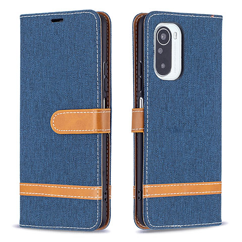 Coque Portefeuille Livre Cuir Etui Clapet B16F pour Xiaomi Redmi K40 Pro 5G Bleu Royal