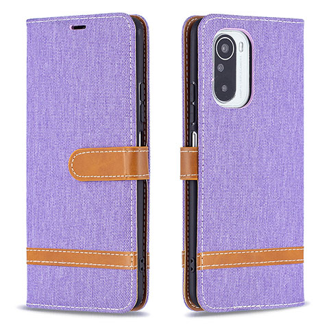 Coque Portefeuille Livre Cuir Etui Clapet B16F pour Xiaomi Redmi K40 Pro 5G Violet Clair