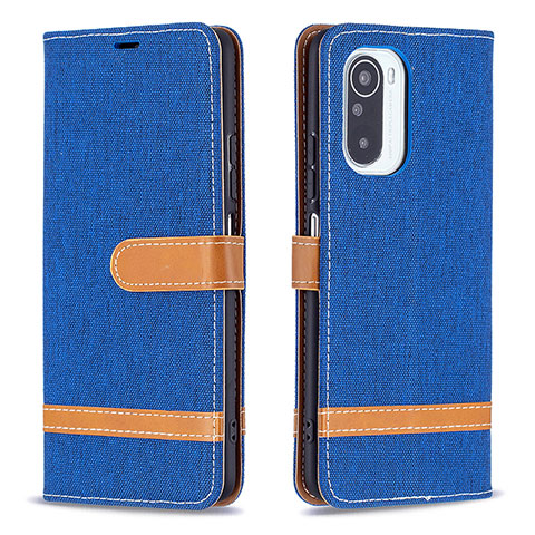 Coque Portefeuille Livre Cuir Etui Clapet B16F pour Xiaomi Redmi K40 Pro+ Plus 5G Bleu