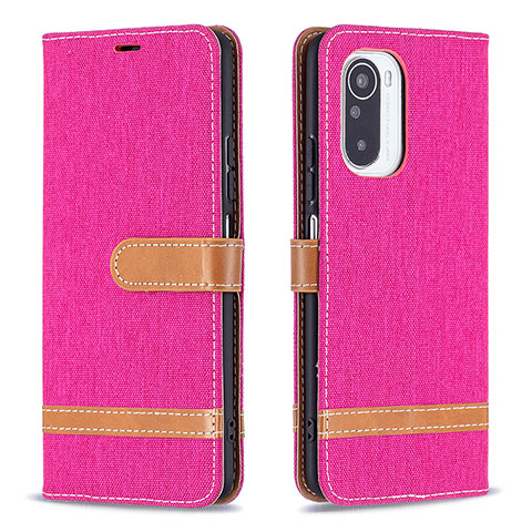 Coque Portefeuille Livre Cuir Etui Clapet B16F pour Xiaomi Redmi K40 Pro+ Plus 5G Rose Rouge