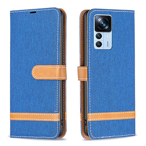 Coque Portefeuille Livre Cuir Etui Clapet B16F pour Xiaomi Redmi K50 Ultra 5G Bleu