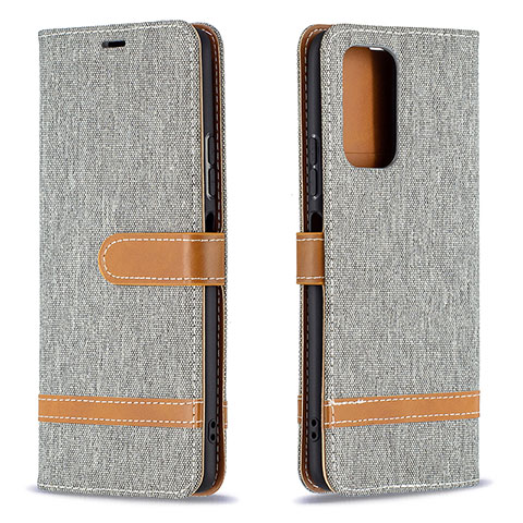 Coque Portefeuille Livre Cuir Etui Clapet B16F pour Xiaomi Redmi Note 10 Pro 4G Gris