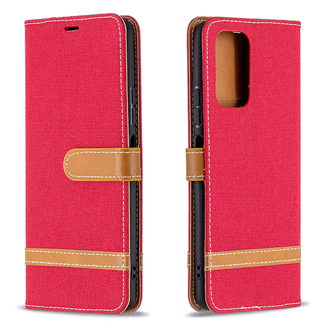 Coque Portefeuille Livre Cuir Etui Clapet B16F pour Xiaomi Redmi Note 10 Pro 4G Rouge
