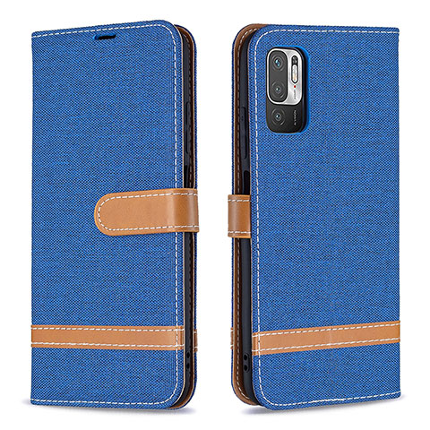 Coque Portefeuille Livre Cuir Etui Clapet B16F pour Xiaomi Redmi Note 10T 5G Bleu