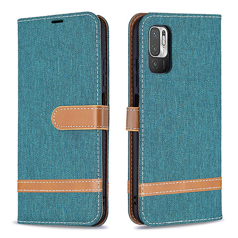 Coque Portefeuille Livre Cuir Etui Clapet B16F pour Xiaomi Redmi Note 10T 5G Vert