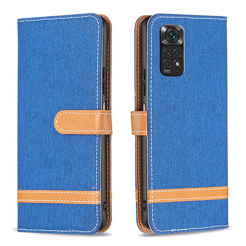 Coque Portefeuille Livre Cuir Etui Clapet B16F pour Xiaomi Redmi Note 11 4G (2022) Bleu