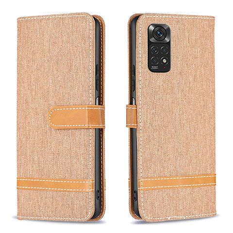 Coque Portefeuille Livre Cuir Etui Clapet B16F pour Xiaomi Redmi Note 11 4G (2022) Or