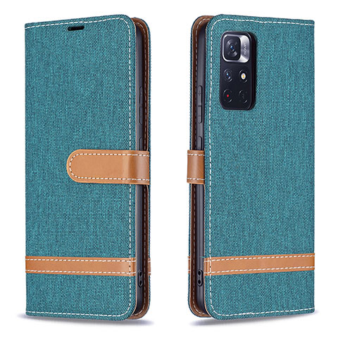 Coque Portefeuille Livre Cuir Etui Clapet B16F pour Xiaomi Redmi Note 11 5G Vert