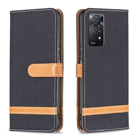 Coque Portefeuille Livre Cuir Etui Clapet B16F pour Xiaomi Redmi Note 11 Pro 5G Noir