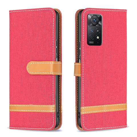 Coque Portefeuille Livre Cuir Etui Clapet B16F pour Xiaomi Redmi Note 11 Pro 5G Rouge