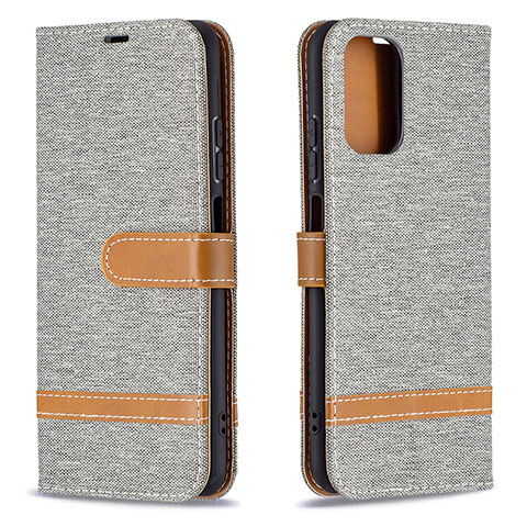 Coque Portefeuille Livre Cuir Etui Clapet B16F pour Xiaomi Redmi Note 11 SE India 4G Gris