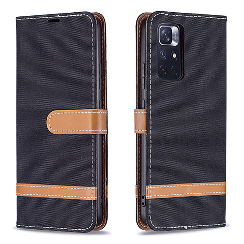 Coque Portefeuille Livre Cuir Etui Clapet B16F pour Xiaomi Redmi Note 11S 5G Noir