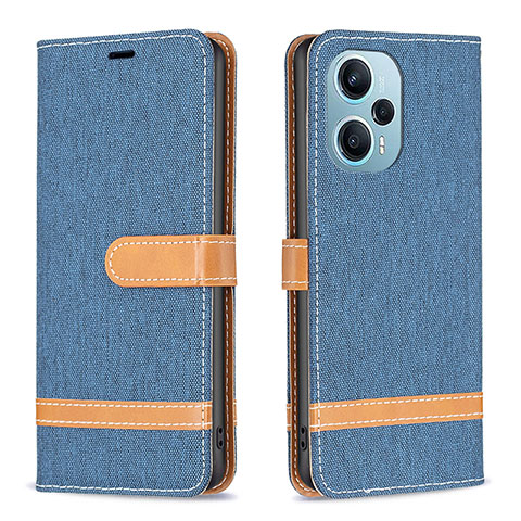 Coque Portefeuille Livre Cuir Etui Clapet B16F pour Xiaomi Redmi Note 12 Turbo 5G Bleu Ciel