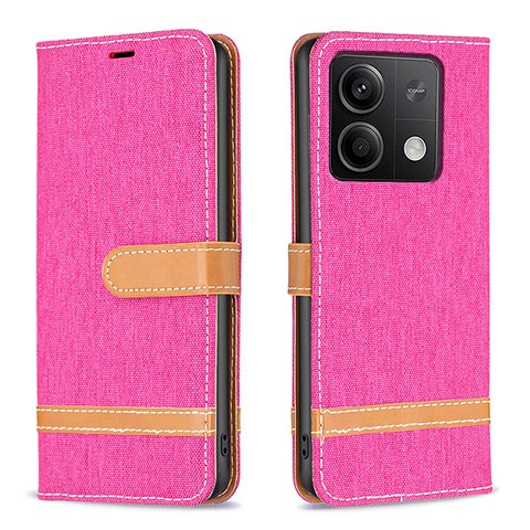 Coque Portefeuille Livre Cuir Etui Clapet B16F pour Xiaomi Redmi Note 13 5G Rose Rouge