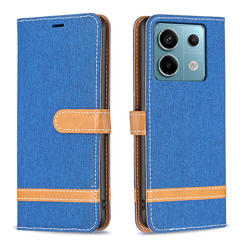 Coque Portefeuille Livre Cuir Etui Clapet B16F pour Xiaomi Redmi Note 13 Pro 5G Bleu