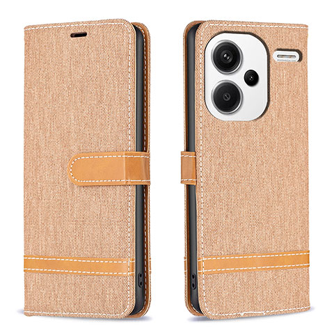 Coque Portefeuille Livre Cuir Etui Clapet B16F pour Xiaomi Redmi Note 13 Pro+ Plus 5G Or