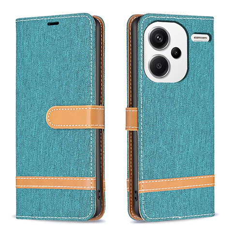 Coque Portefeuille Livre Cuir Etui Clapet B16F pour Xiaomi Redmi Note 13 Pro+ Plus 5G Vert