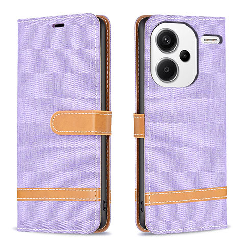 Coque Portefeuille Livre Cuir Etui Clapet B16F pour Xiaomi Redmi Note 13 Pro+ Plus 5G Violet Clair