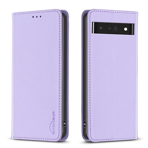 Coque Portefeuille Livre Cuir Etui Clapet B17F pour Google Pixel 7 Pro 5G Violet Clair