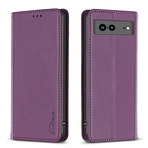 Coque Portefeuille Livre Cuir Etui Clapet B17F pour Google Pixel 7a 5G Violet