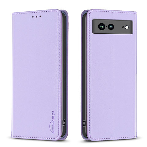 Coque Portefeuille Livre Cuir Etui Clapet B17F pour Google Pixel 7a 5G Violet Clair