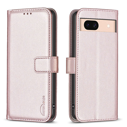 Coque Portefeuille Livre Cuir Etui Clapet B17F pour Google Pixel 8a 5G Or Rose