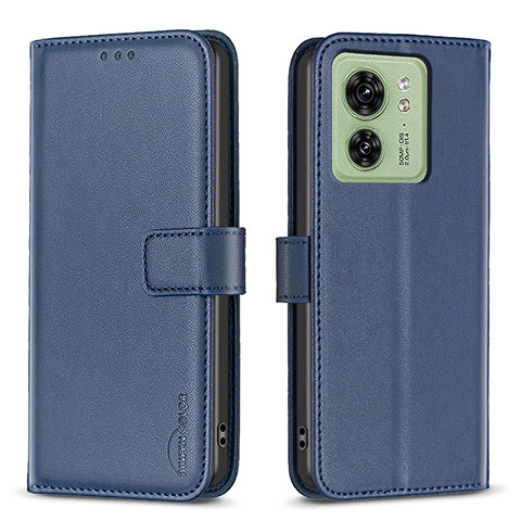 Coque Portefeuille Livre Cuir Etui Clapet B17F pour Motorola Moto Edge 40 5G Bleu