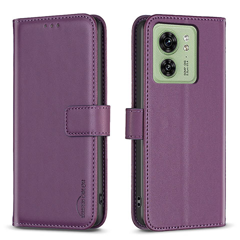 Coque Portefeuille Livre Cuir Etui Clapet B17F pour Motorola Moto Edge 40 5G Violet