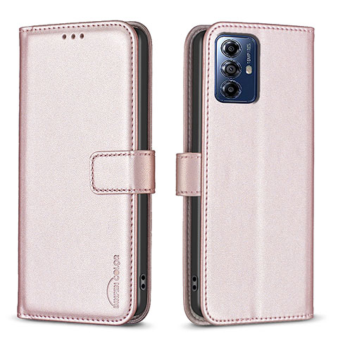 Coque Portefeuille Livre Cuir Etui Clapet B17F pour Motorola Moto G Play (2023) Or Rose