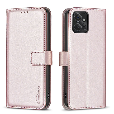 Coque Portefeuille Livre Cuir Etui Clapet B17F pour Motorola Moto G Power 5G (2023) Or Rose