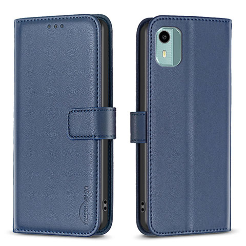 Coque Portefeuille Livre Cuir Etui Clapet B17F pour Nokia C12 Bleu