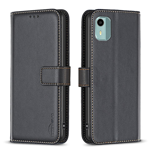 Coque Portefeuille Livre Cuir Etui Clapet B17F pour Nokia C12 Noir