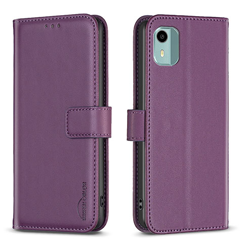 Coque Portefeuille Livre Cuir Etui Clapet B17F pour Nokia C12 Plus Violet