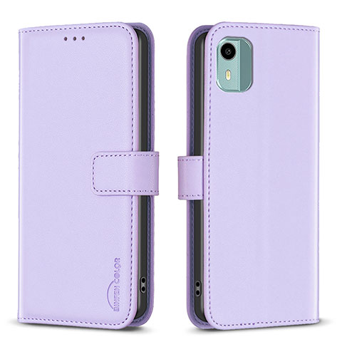 Coque Portefeuille Livre Cuir Etui Clapet B17F pour Nokia C12 Plus Violet Clair