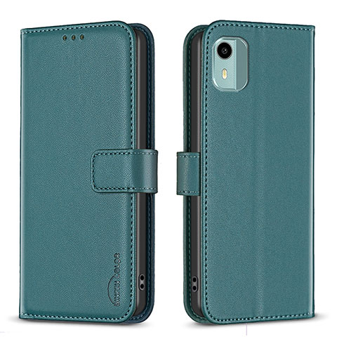 Coque Portefeuille Livre Cuir Etui Clapet B17F pour Nokia C12 Pro Vert